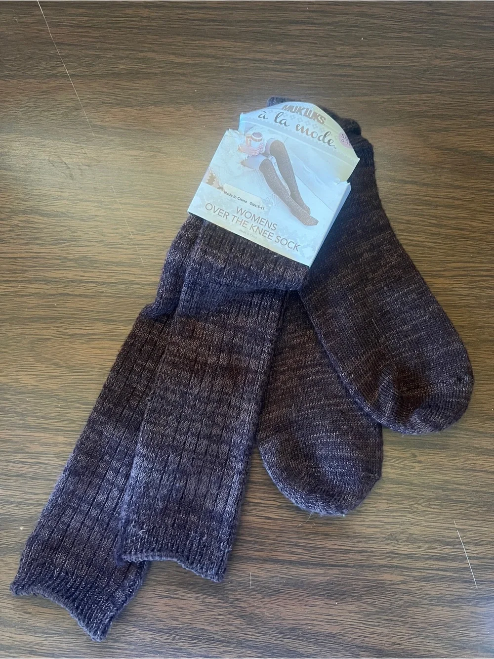 NWT Muk Luks Brown Over-the-knee Socks - Size 6-11